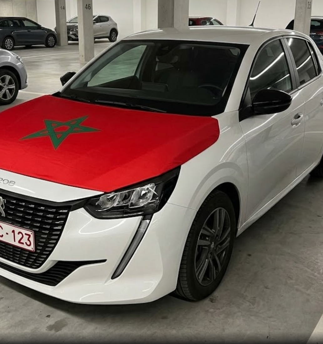 Drapeau Capot Voiture Maroc – Élastique Universel | Toutes Marques