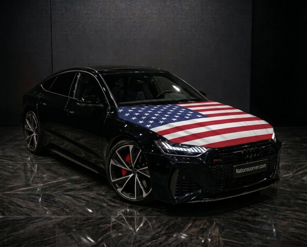 Drapeau de capot de voiture états unis