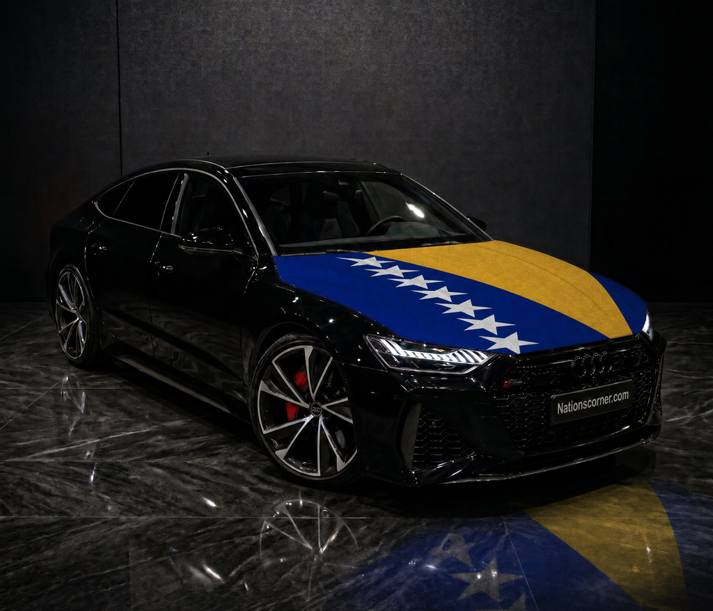 drapeau capot voiture bosnie herzegovine