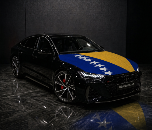 drapeau capot voiture bosnie herzegovine
