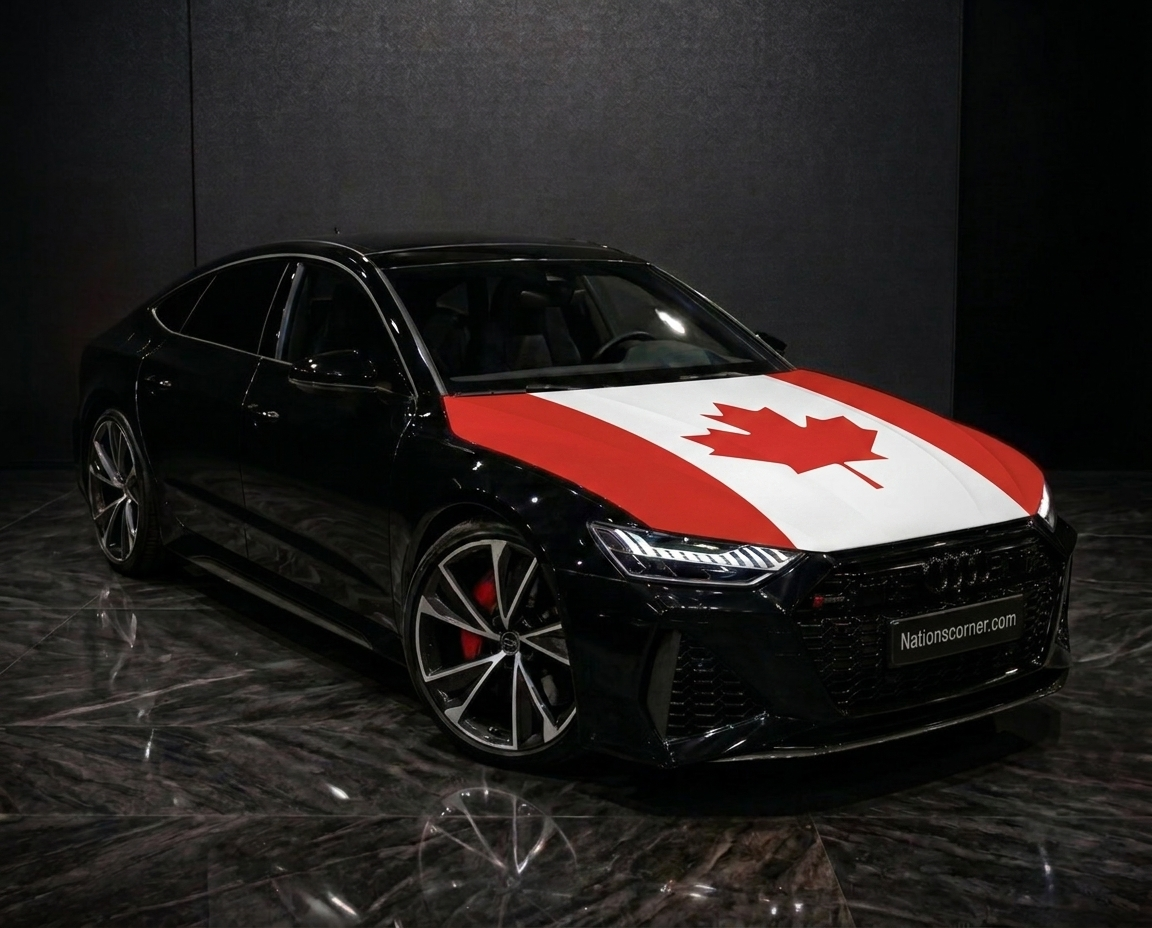 drapeau de capot voiture canada