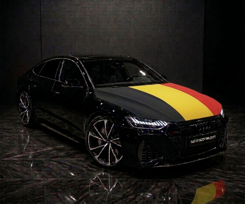 Drapeau Capot voiture Belgique Elastique