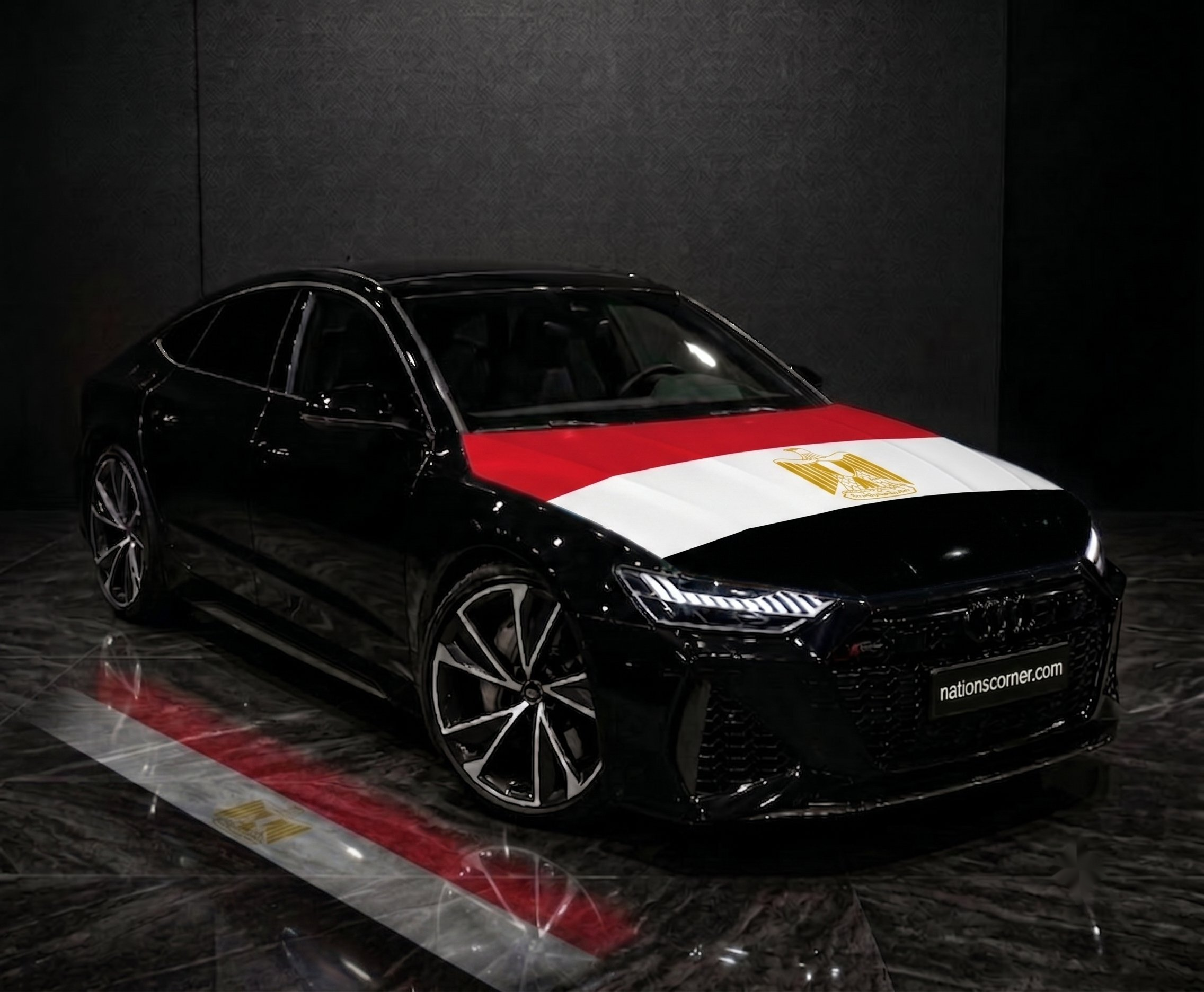 Drapeau Capot voiture Égypte Élastique