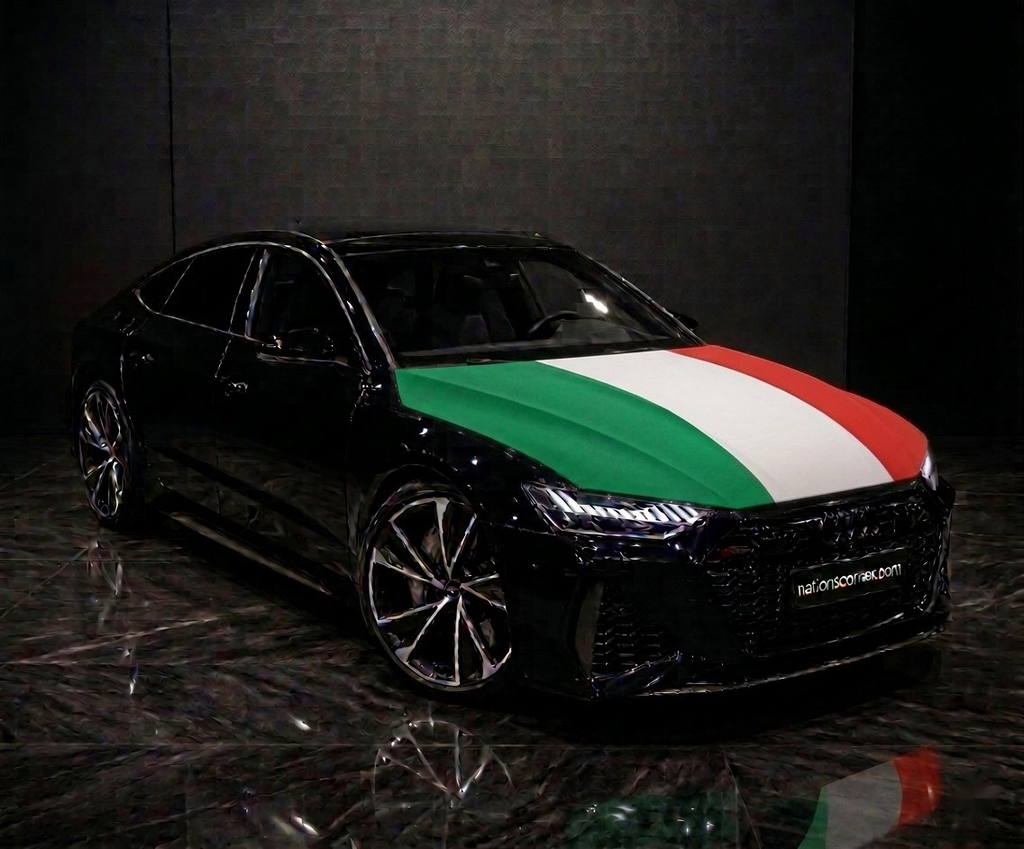 Drapeau Capot voiture Italie Elastique