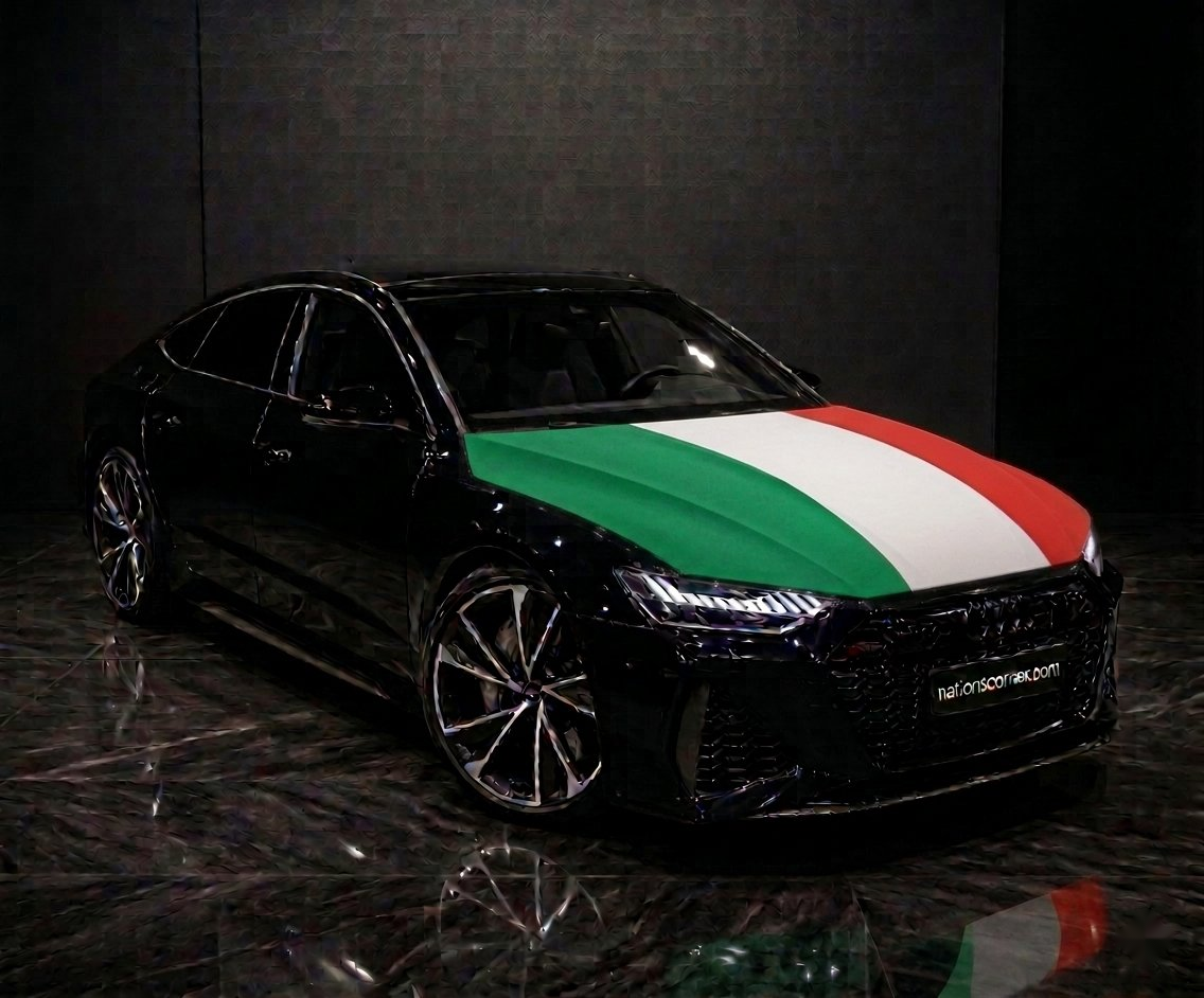 Drapeau Capot voiture Italie Elastique