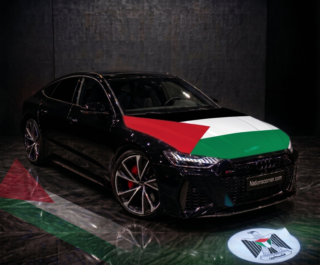 Drapeau Capot Voiture Palestine – Élastique Universel | Toutes Marques