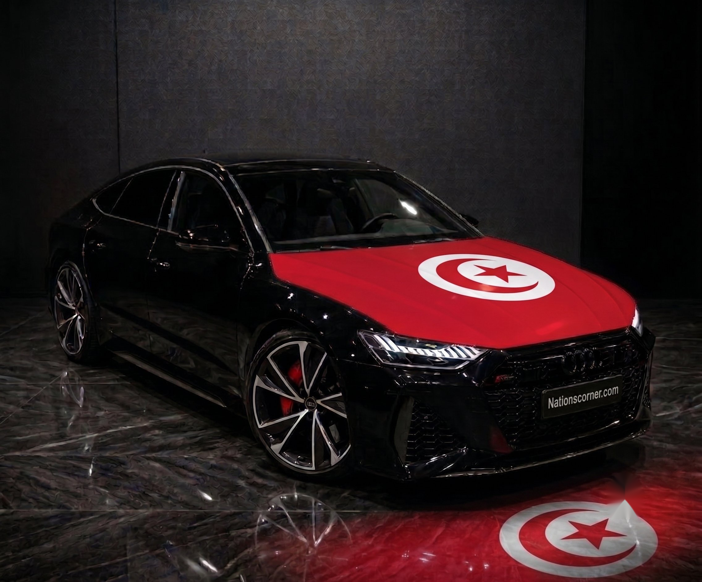 Drapeau Capot voiture Tunisie